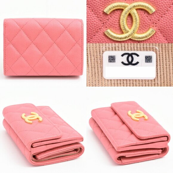 CHANEL Authentic Pink Caviar Leather Wallet - Picture 2 of 10